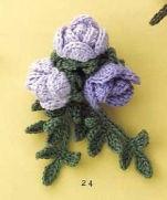 corsage flower colorful knit embroidery 3
