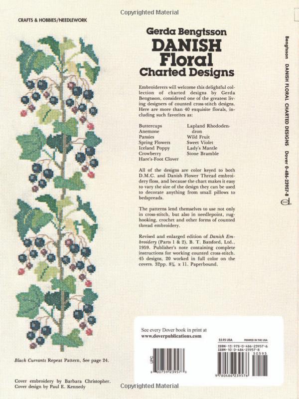 Danish Floral Charted Designs (Dover Embroidery, Needlepoint)