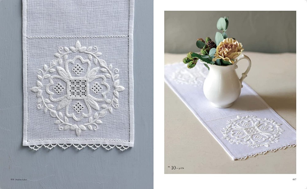 HEDEBO Danish traditional white thread embroidery